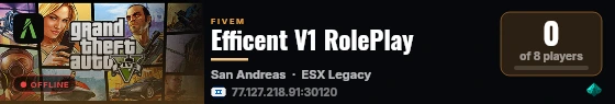 Efficent V1 RolePlay live status badge