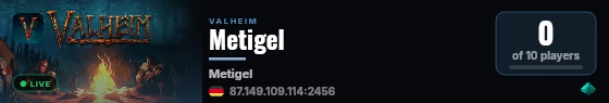 Metigel live status badge