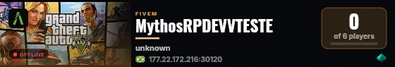 MythosRPDEVVTESTE live status badge