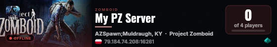 My PZ Server live status badge