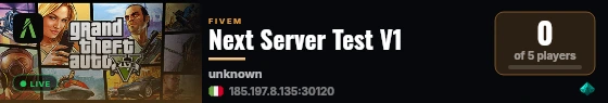 Next Server Test V1 live status badge