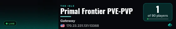 Primal Frontier PVE-PVP live status badge