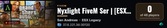 Nyxlight FiveM Ser | [ESX Legacy] live status badge