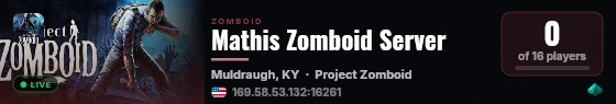 Mathis Zomboid Server live status badge