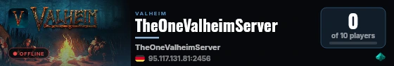 TheOneValheimServer live status badge