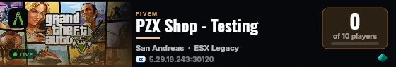 PZX Shop - Testing live status badge