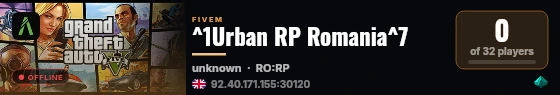 ^1Urban RP Romania^7 live status badge