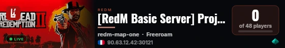 [RedM Basic Server] Projet RP RedM live status badge