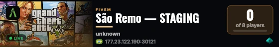 São Remo — STAGING live status badge