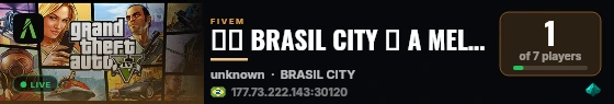 🇧🇷 BRASIL CITY ➜ A MELHOR EXPERIÊNCIA RP DO BRASIL 🇧🇷 live status badge