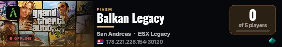 Balkan Legacy live status badge