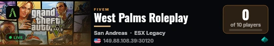 West Palms Roleplay live status badge