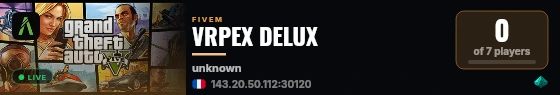 VRPEX DELUX live status badge