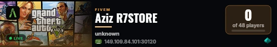 Aziz R7STORE live status badge