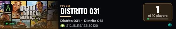 DISTRITO 031 live status badge