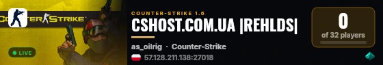 CSHOST.COM.UA |REHLDS| live status badge