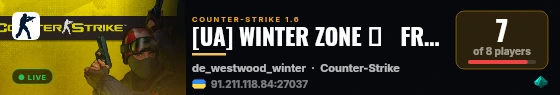 [UA] WINTER ZONE █   FREE VIP © MNTL live status badge