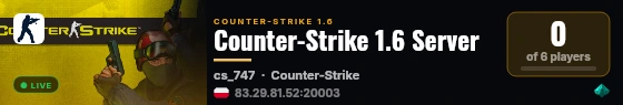 Counter-Strike 1.6 Server live status badge
