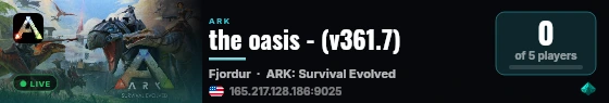 the oasis - (v361.7) live status badge