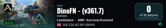 DinoFN - (v361.7) live status badge