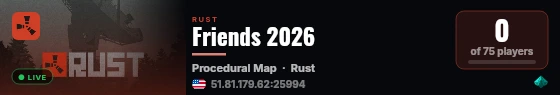 Friends 2026 live status badge