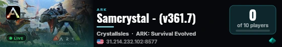Samcrystal - (v361.7) live status badge