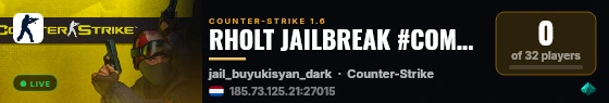 RHOLT JAILBREAK #COMEBACK live status badge