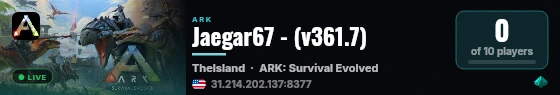 Jaegar67 - (v361.7) live status badge