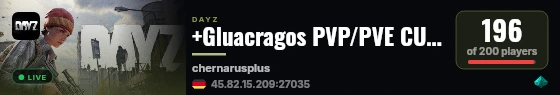 +Gluacragos PVP/PVE CUSTOM BUILDING | Quests | Cars | Trader | 20x Loot live status badge