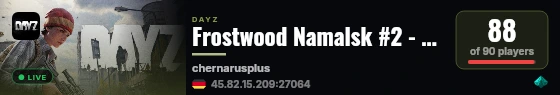 Frostwood Namalsk #2 - X20 LOOT, Trader - Events - Custom Quests live status badge