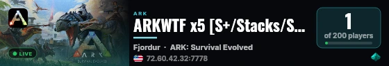 ARKWTF x5 [S+/Stacks/Spyglass] FJOR [NoWipe] PVP - (v361.7) live status badge
