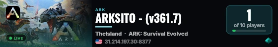 ARKSITO - (v361.7) live status badge