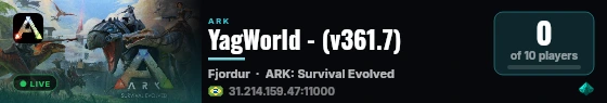 YagWorld - (v361.7) live status badge