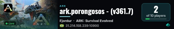 ark.porongosos - (v361.7) live status badge
