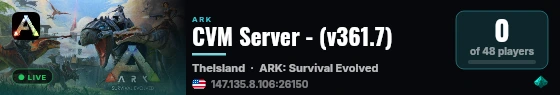 CVM Server - (v361.7) live status badge