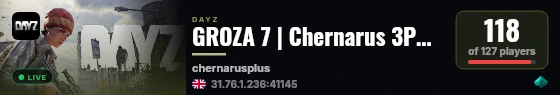 GROZA 7 | Chernarus 3PP | VANILLA++ | RU | PVP live status badge