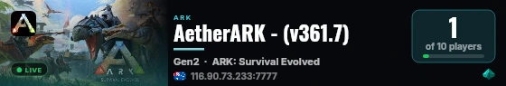 AetherARK - (v361.7) live status badge
