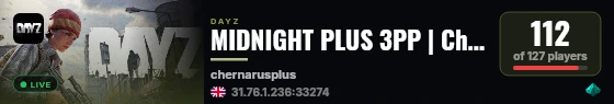 MIDNIGHT PLUS 3PP | Chernarus | WIPE 19.09 live status badge