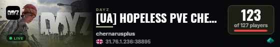 [UA] HOPELESS PVE CHERNO WINTER (hard + bots) live status badge