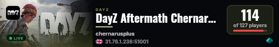 DayZ Aftermath Chernarus 2 | Max Group 3 live status badge