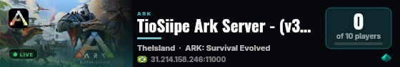 TioSiipe Ark Server - (v358.24) live status badge
