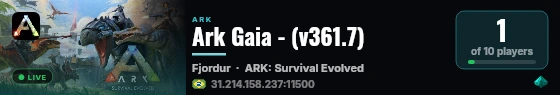 Ark Gaia - (v361.7) live status badge