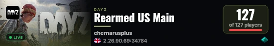 Rearmed US Main live status badge
