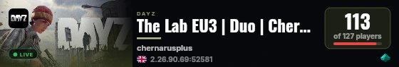 The Lab EU3 | Duo | Chernarus | dayzthelab.com live status badge