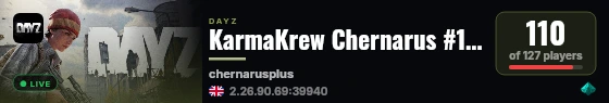 KarmaKrew Chernarus #1 EU - 5 MAN MAX | 1PP | VANILLA + MODS live status badge