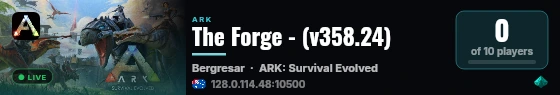 The Forge - (v358.24) live status badge