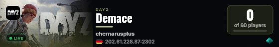 Demace live status badge