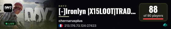[-]Ironlyn |X15LOOT|TRADER|BOATS|HELIS|EVENTS live status badge