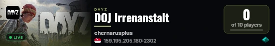 DOJ Irrenanstalt live status badge
