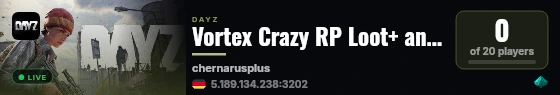 Vortex Crazy RP Loot+ and More live status badge